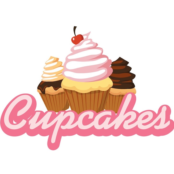Safety Sign, 9 in Height, Vinyl, 6 in Length, Cupcakes, D-DC-16-Cupcakes